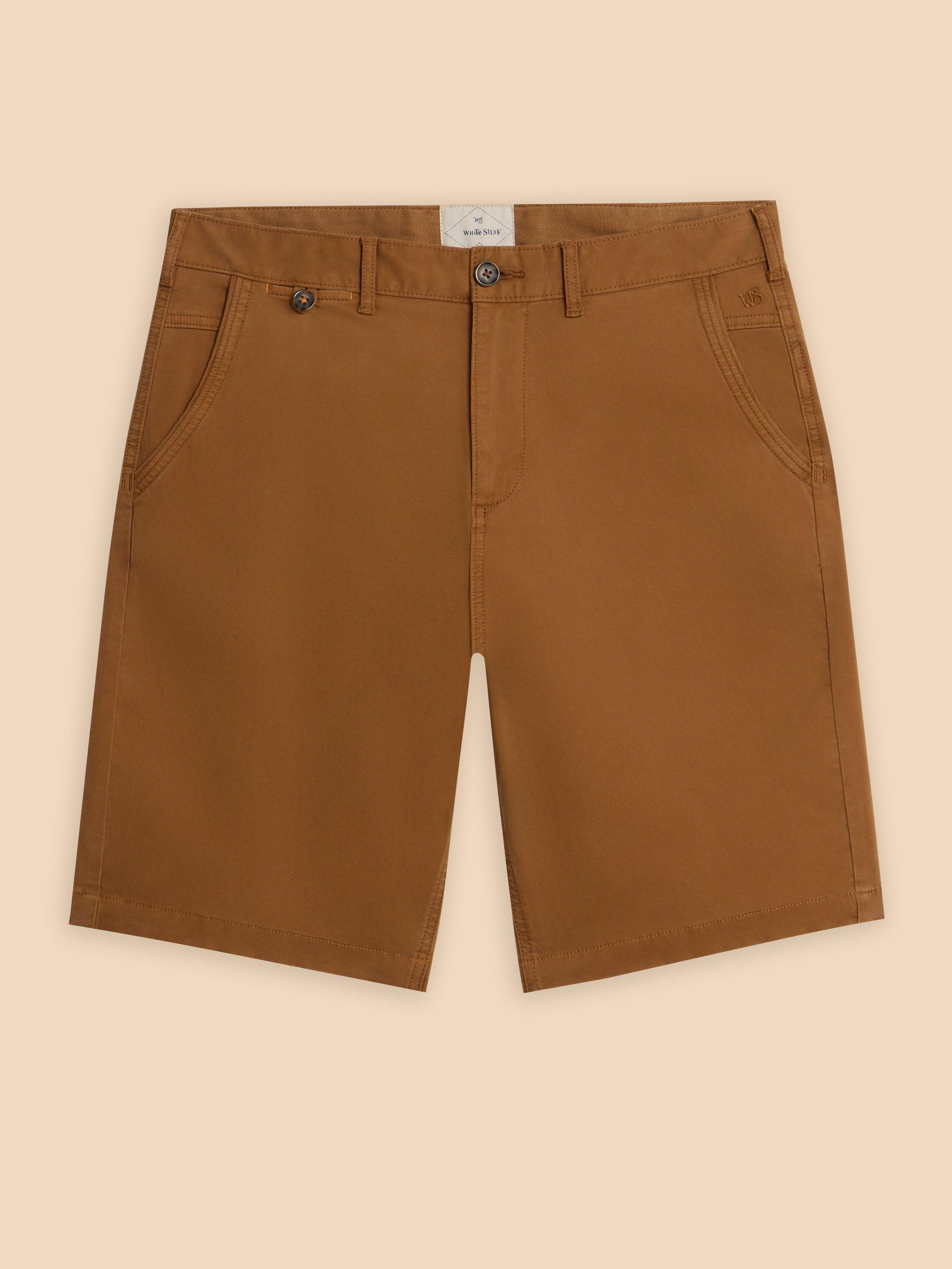 Sutton Organic Chino Short in MID BROWN | White Stuff