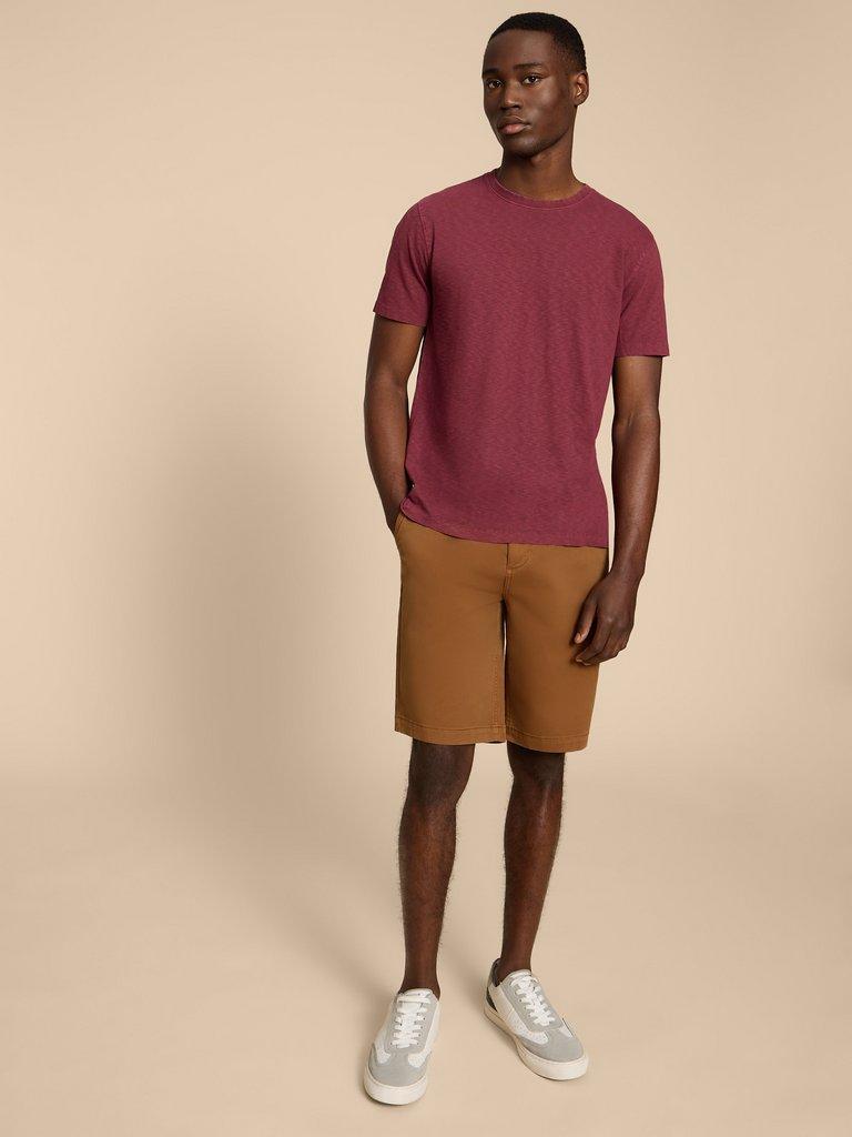 Sutton Organic Chino Short in MID BROWN - LIFESTYLE