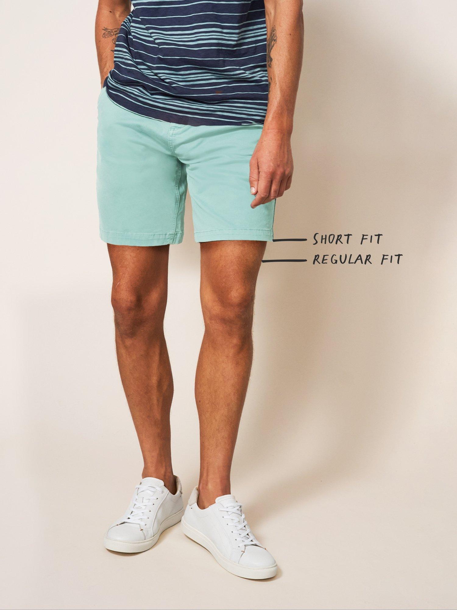 Sutton Organic Chino Short in MINT GREEN - MODEL DETAIL