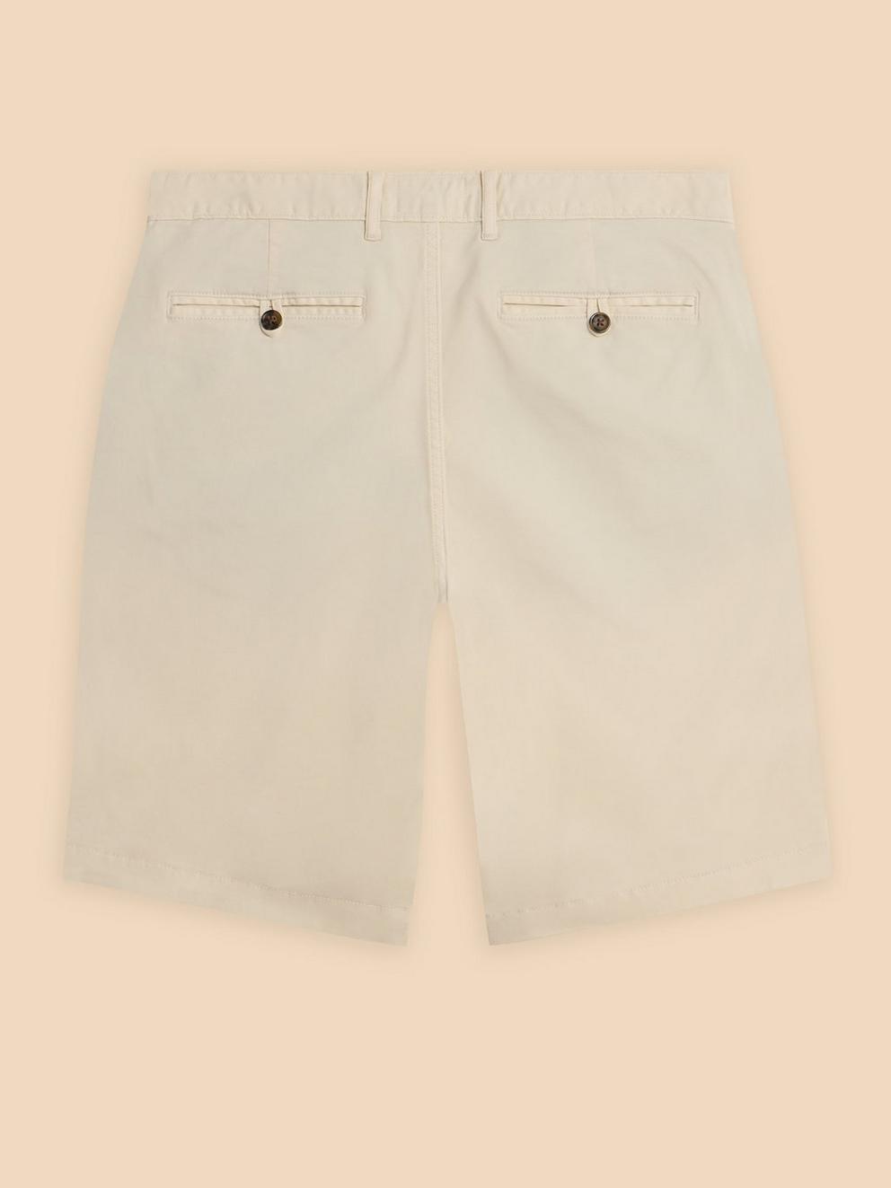 Sutton Organic Chino Short in NAT WHITE - FLAT BACK