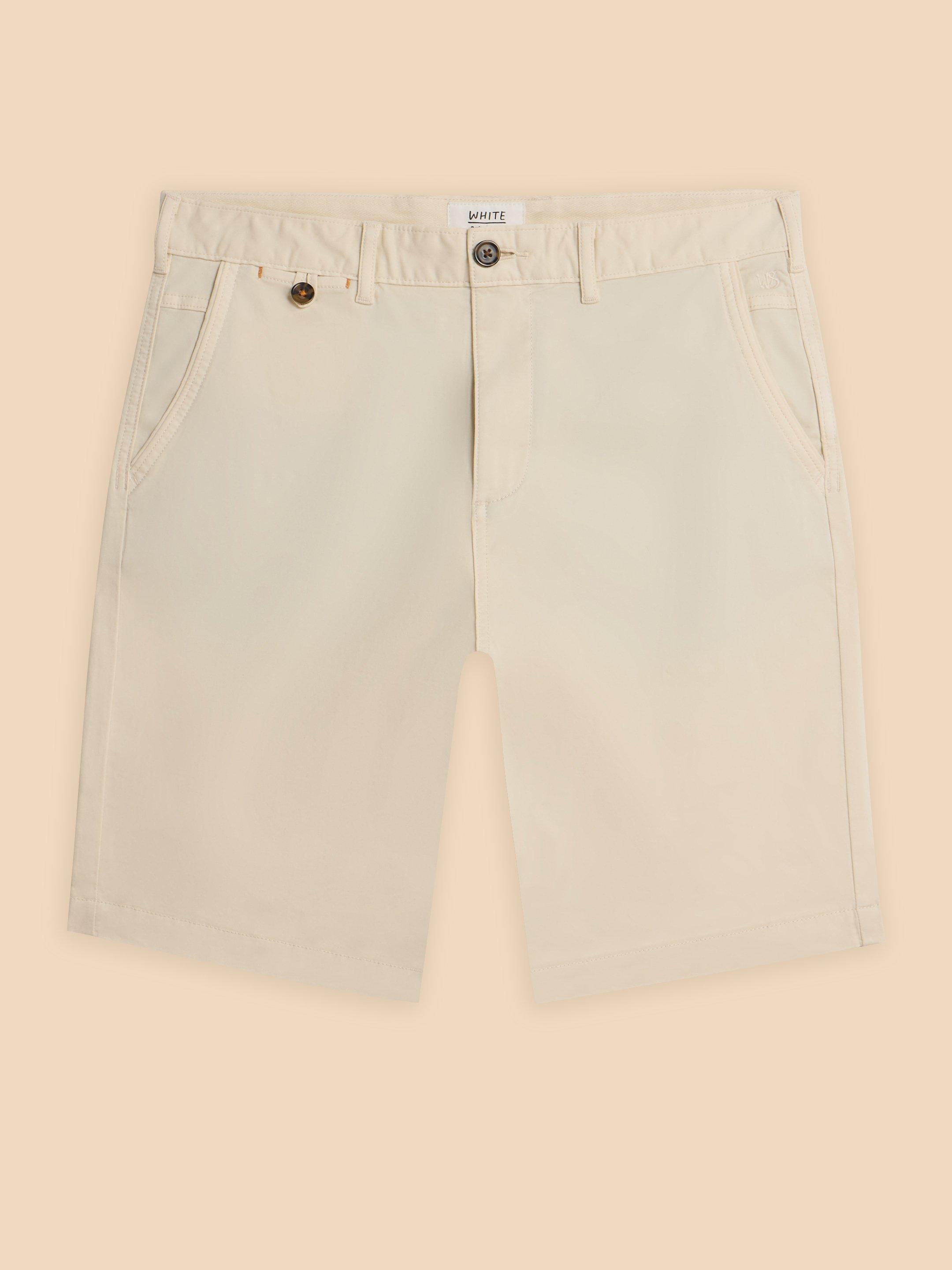 Sutton Organic Chino Short in NAT WHITE - FLAT FRONT