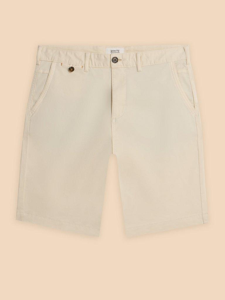 Sutton Organic Chino Short in NAT WHITE - FLAT FRONT