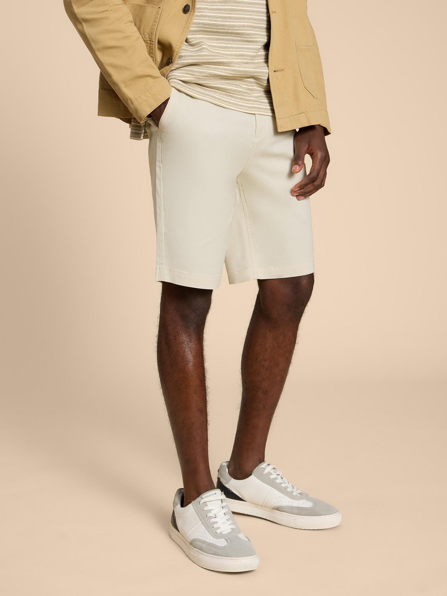 Sutton Organic Chino Short in NAT WHITE - LIFESTYLE