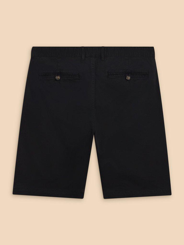 Sutton Organic Chino Short in WASHED BLK - FLAT BACK