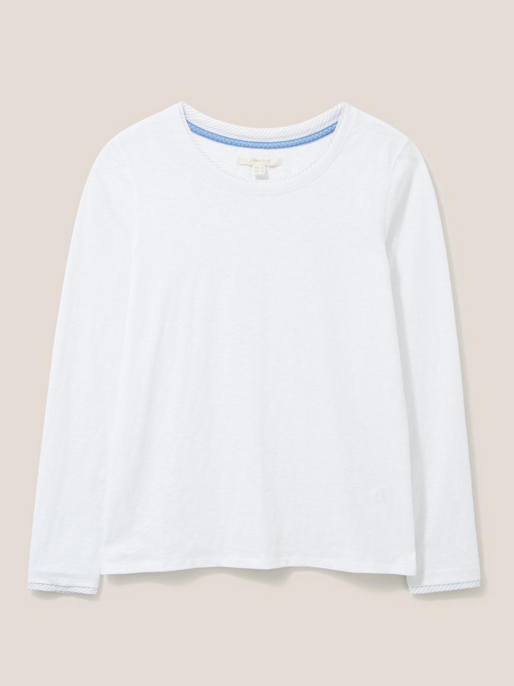 ANNABEL LS TEE in BRIL WHITE - FLAT FRONT