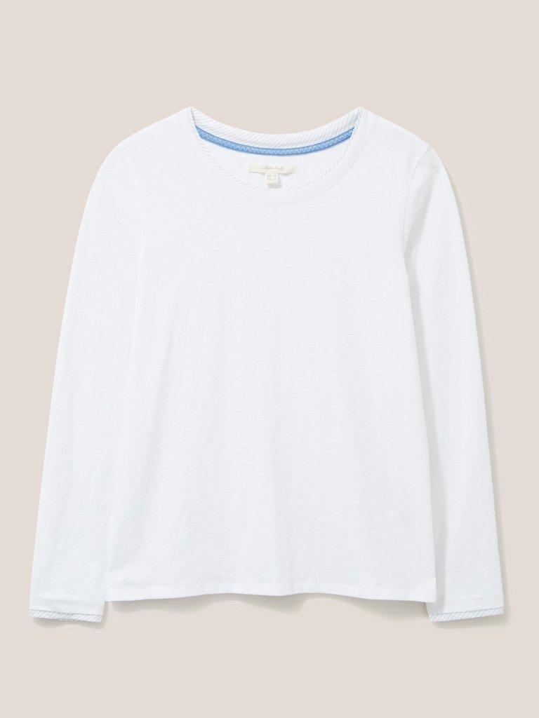 ANNABEL LS TEE in BRIL WHITE - FLAT FRONT