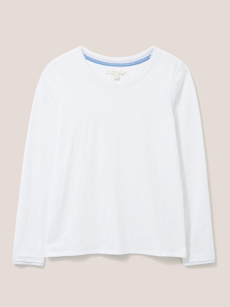 ANNABEL LS TEE in BRIL WHITE - FLAT FRONT