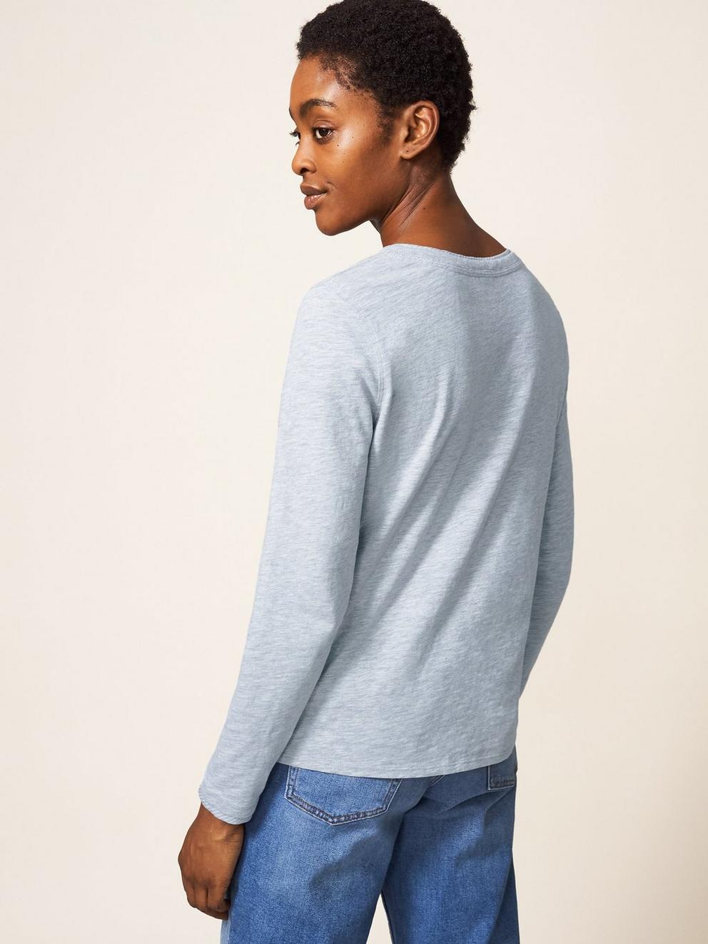 Annabel Ls Tee in GREY MARL - MODEL BACK