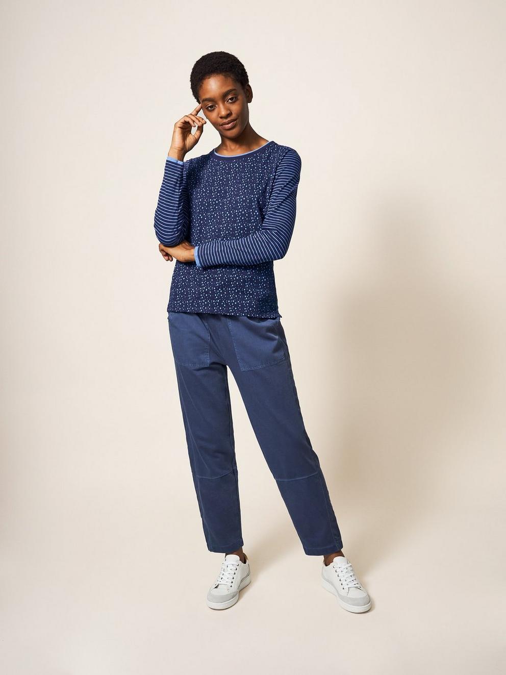 Annabel Ls Tee in NAVY PR - MODEL FRONT