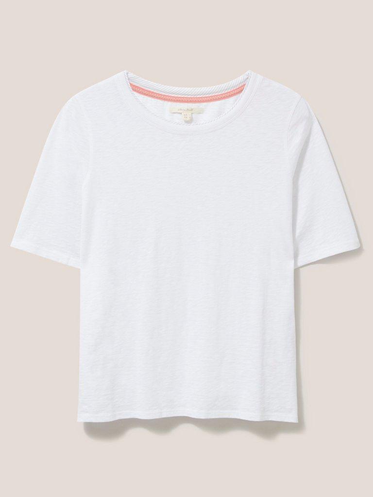 ANNABEL TEE in BRIL WHITE - FLAT FRONT