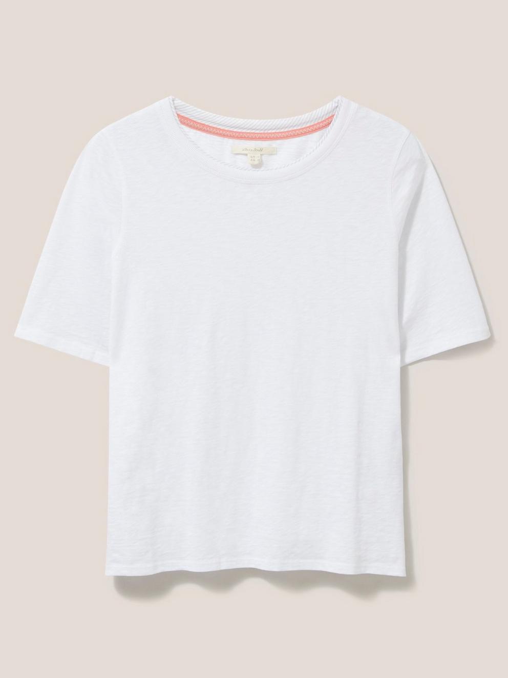 ANNABEL TEE in BRIL WHITE - FLAT FRONT