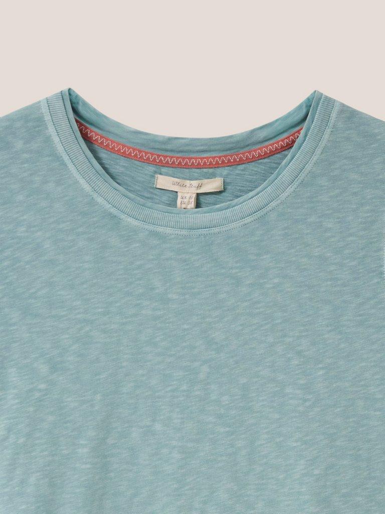 ANNABEL TEE in MID TEAL - FLAT DETAIL