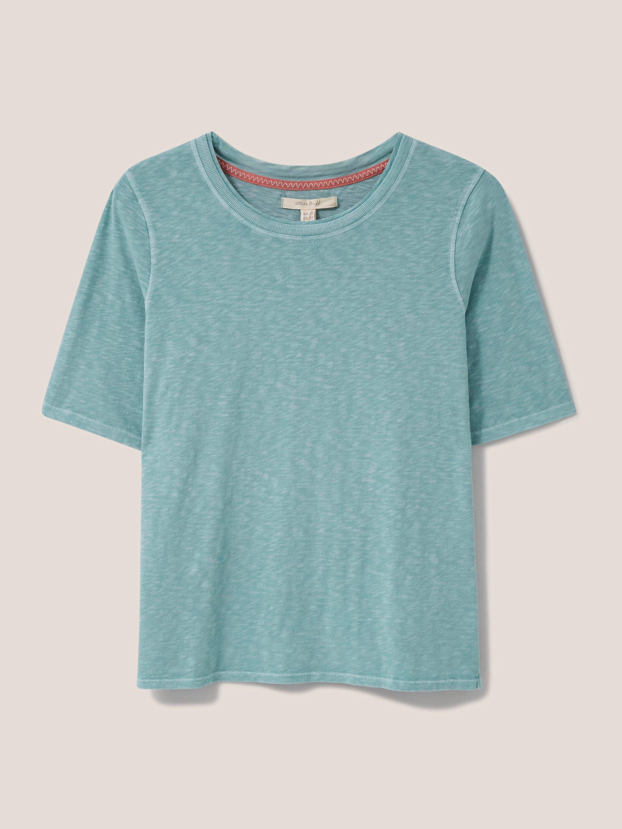 ANNABEL TEE in MID TEAL - FLAT FRONT