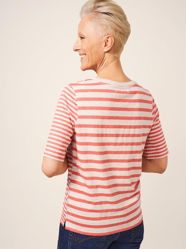 ANNABEL TEE in PINK MLT - MODEL BACK