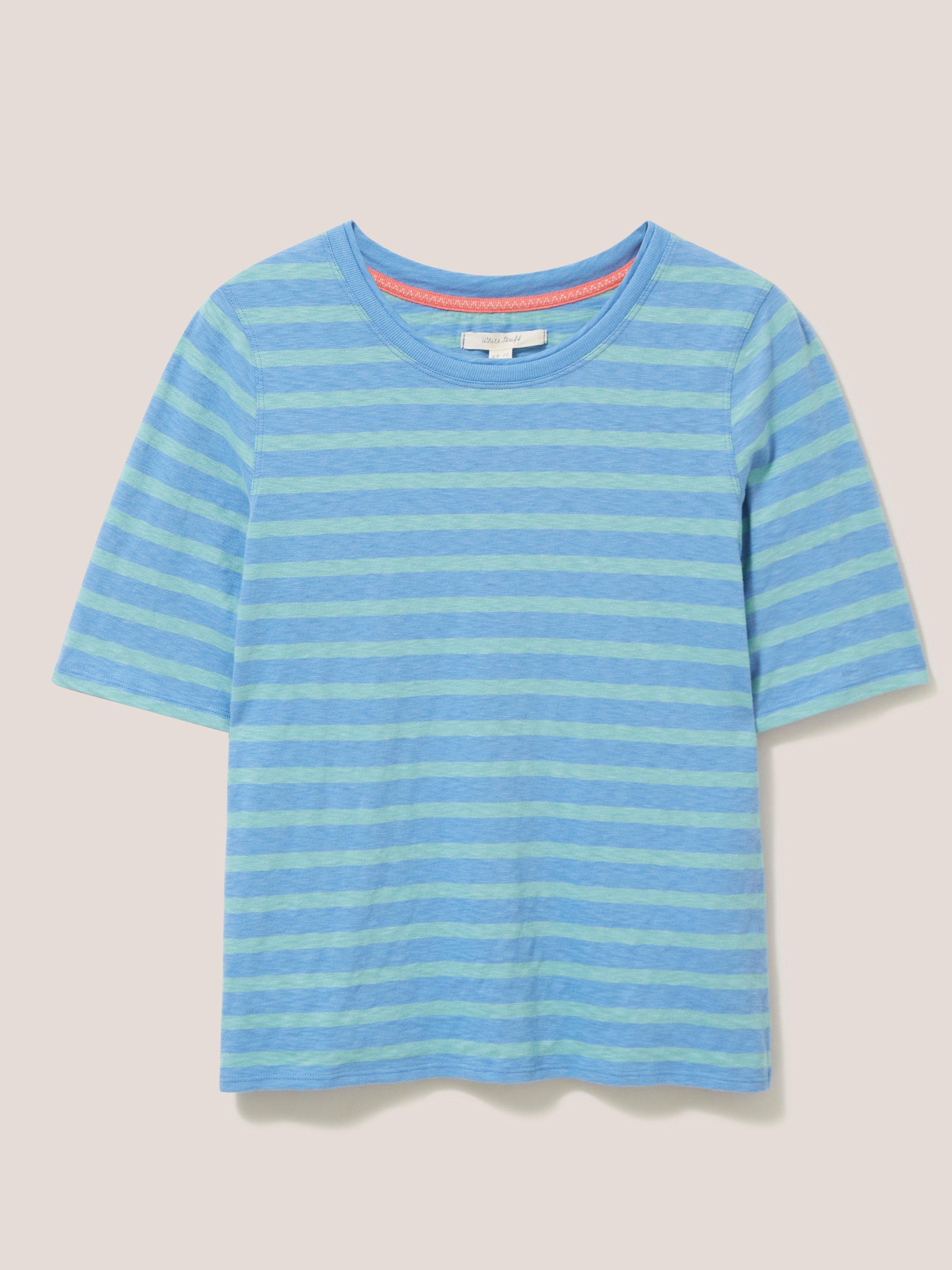 ANNABEL TEE in TEAL MLT - FLAT FRONT