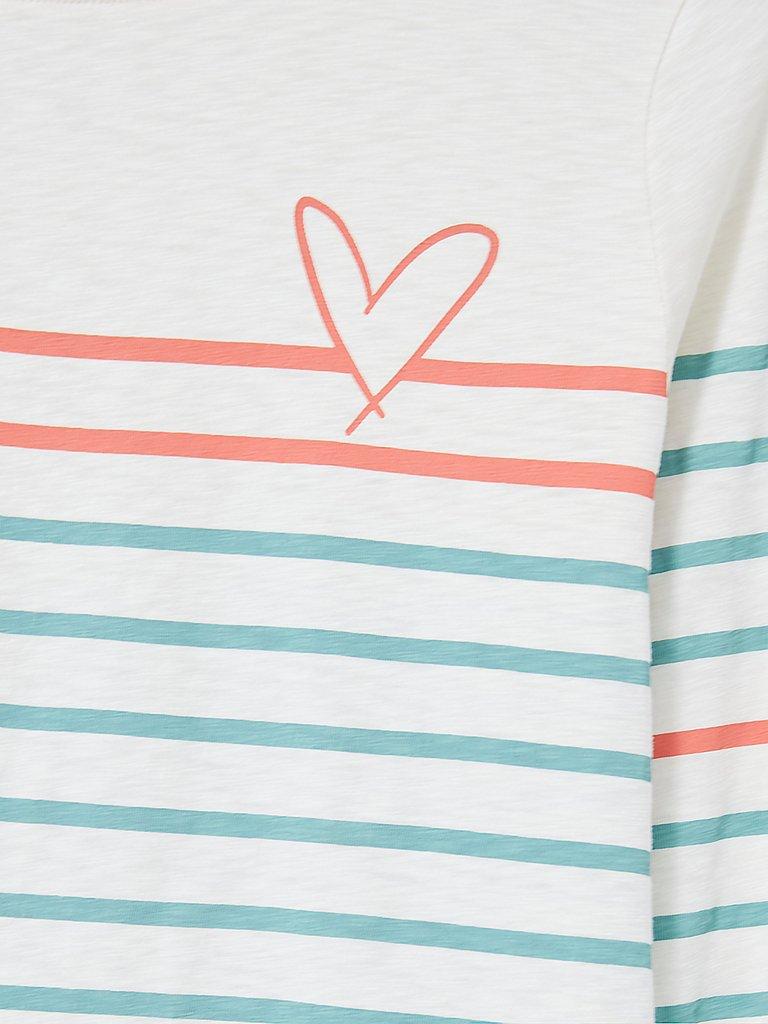 Cassie LS Teeshirt in WHITE MLT - FLAT DETAIL