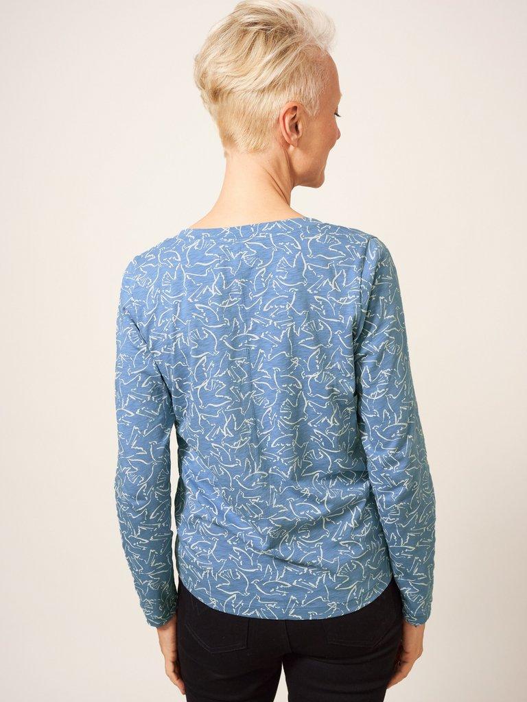 Nelly LS Tee in BLUE PR - MODEL BACK