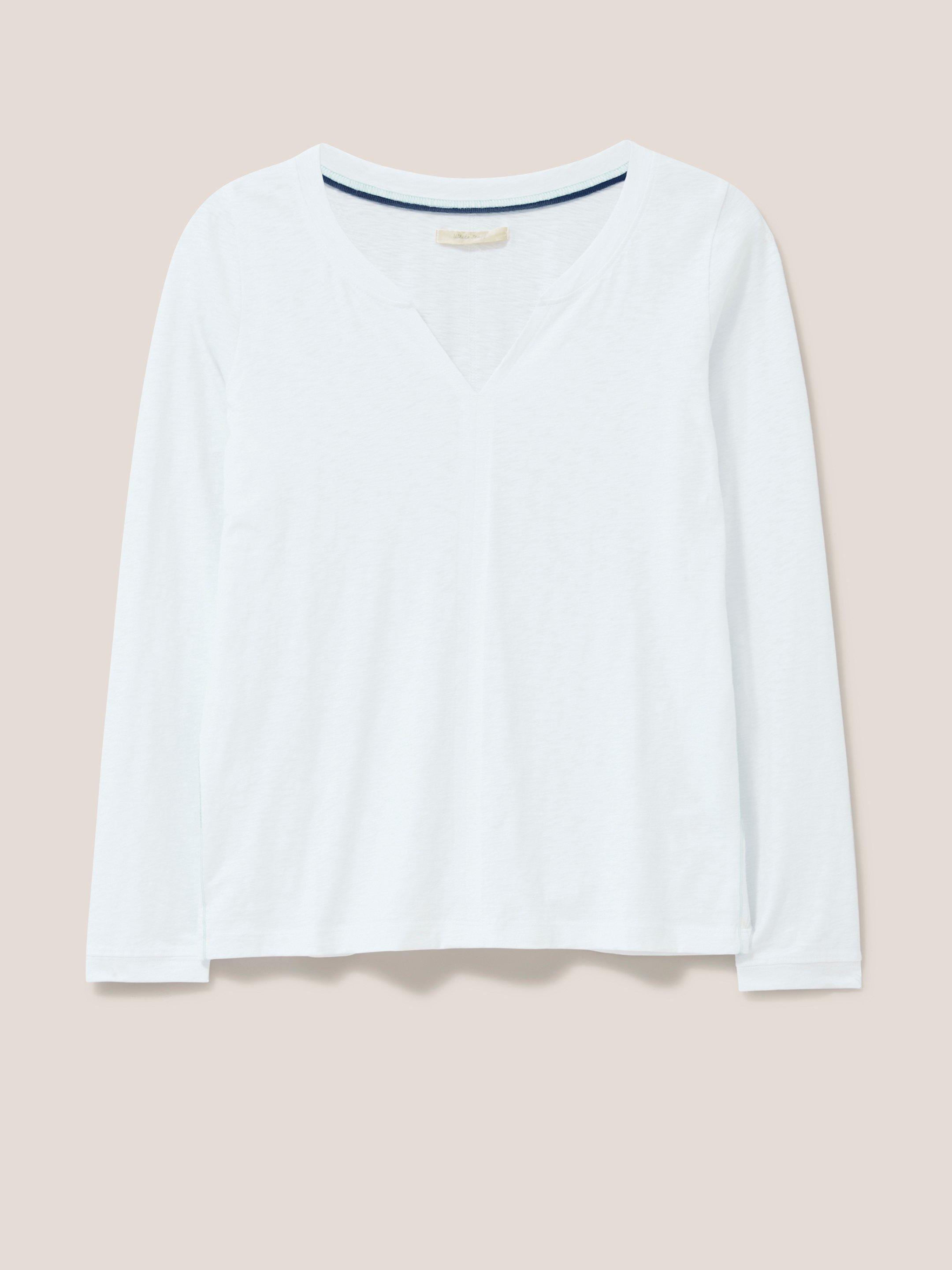 Nelly LS Tee in BRIL WHITE - FLAT FRONT