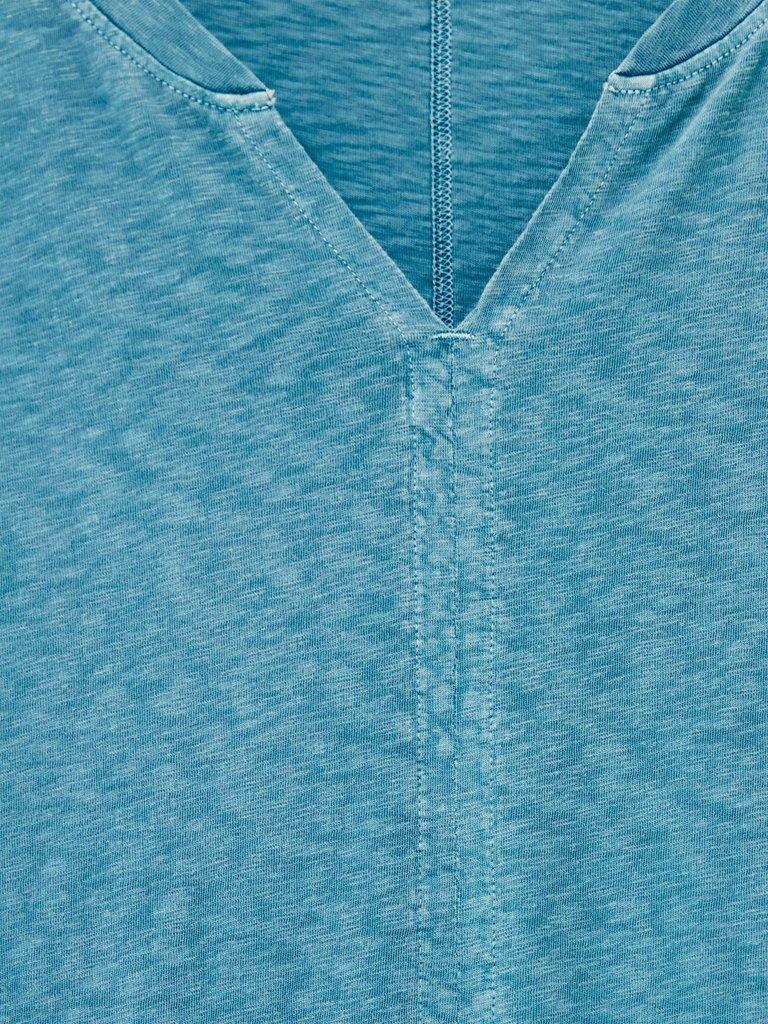 Nelly LS Tee in MID BLUE - FLAT DETAIL