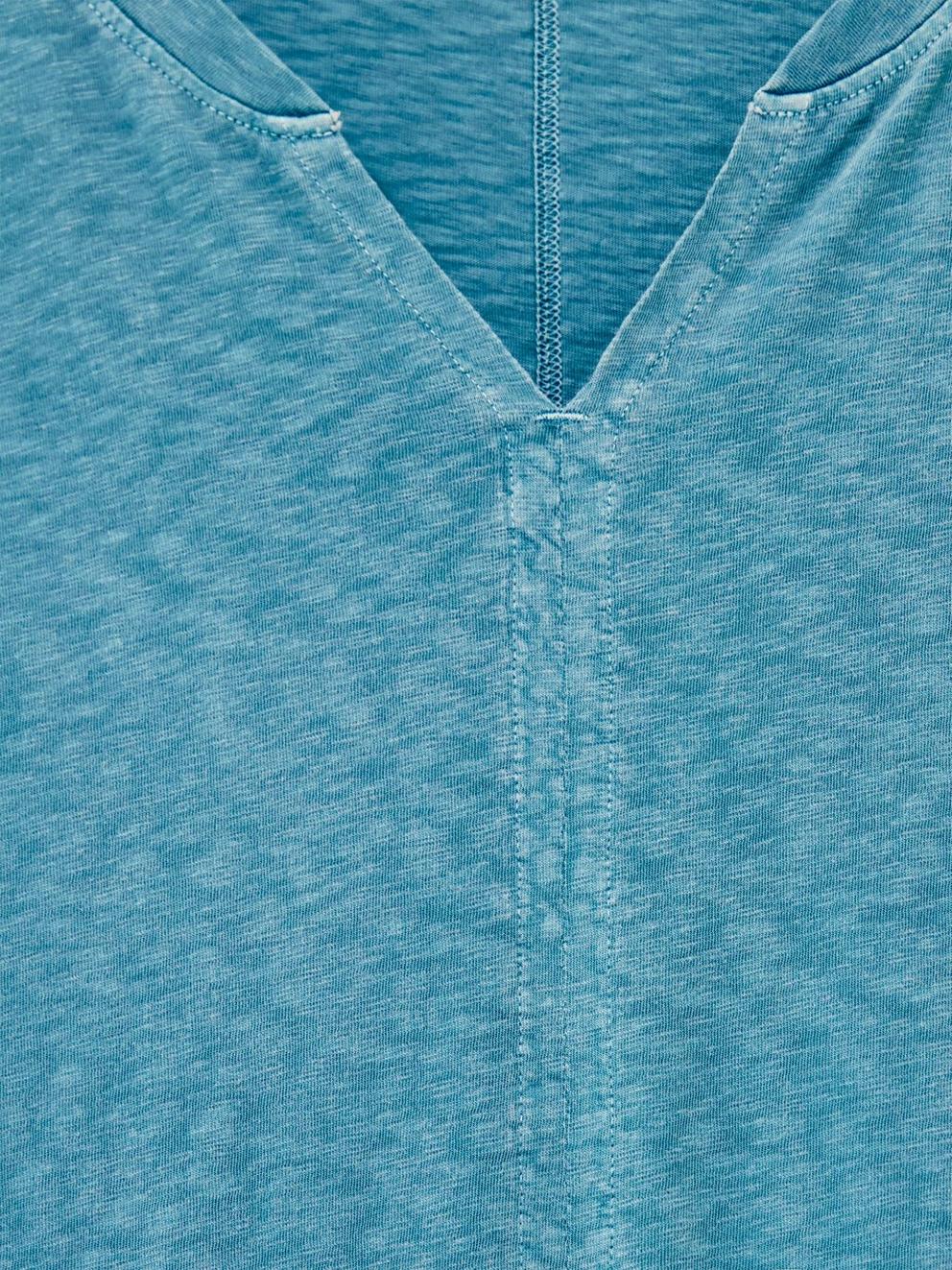 Nelly Ls Tee in MID BLUE - FLAT DETAIL