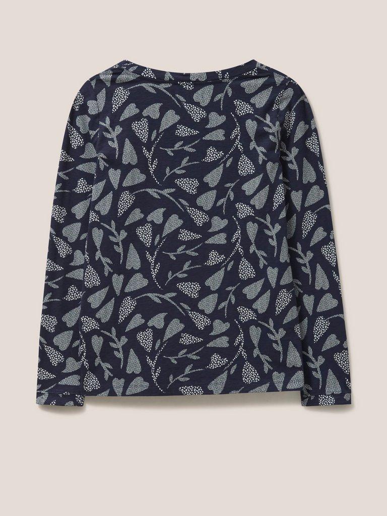 Nelly LS Tee in NAVY PR - FLAT BACK