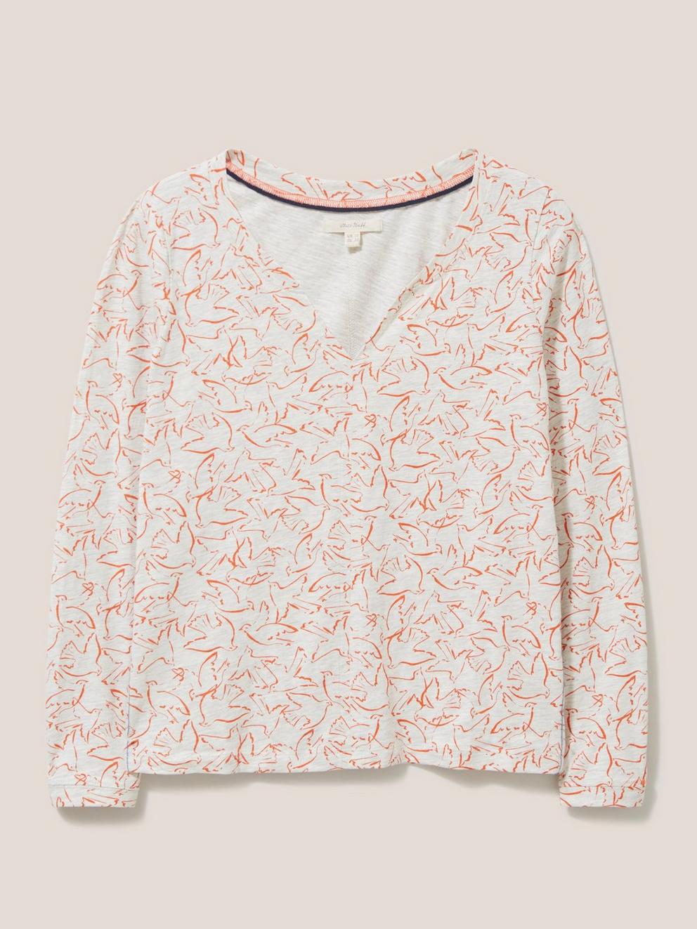 Nelly LS Tee in ORANGE PR - FLAT FRONT