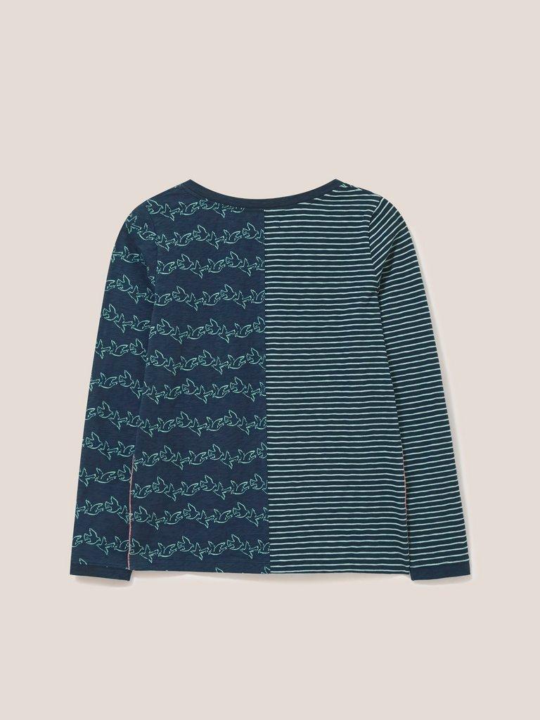 Nelly LS Tee in TEAL MLT - FLAT BACK