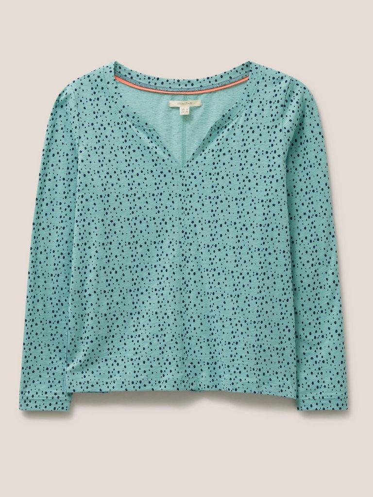 Nelly LS Tee in TEAL PR - FLAT FRONT