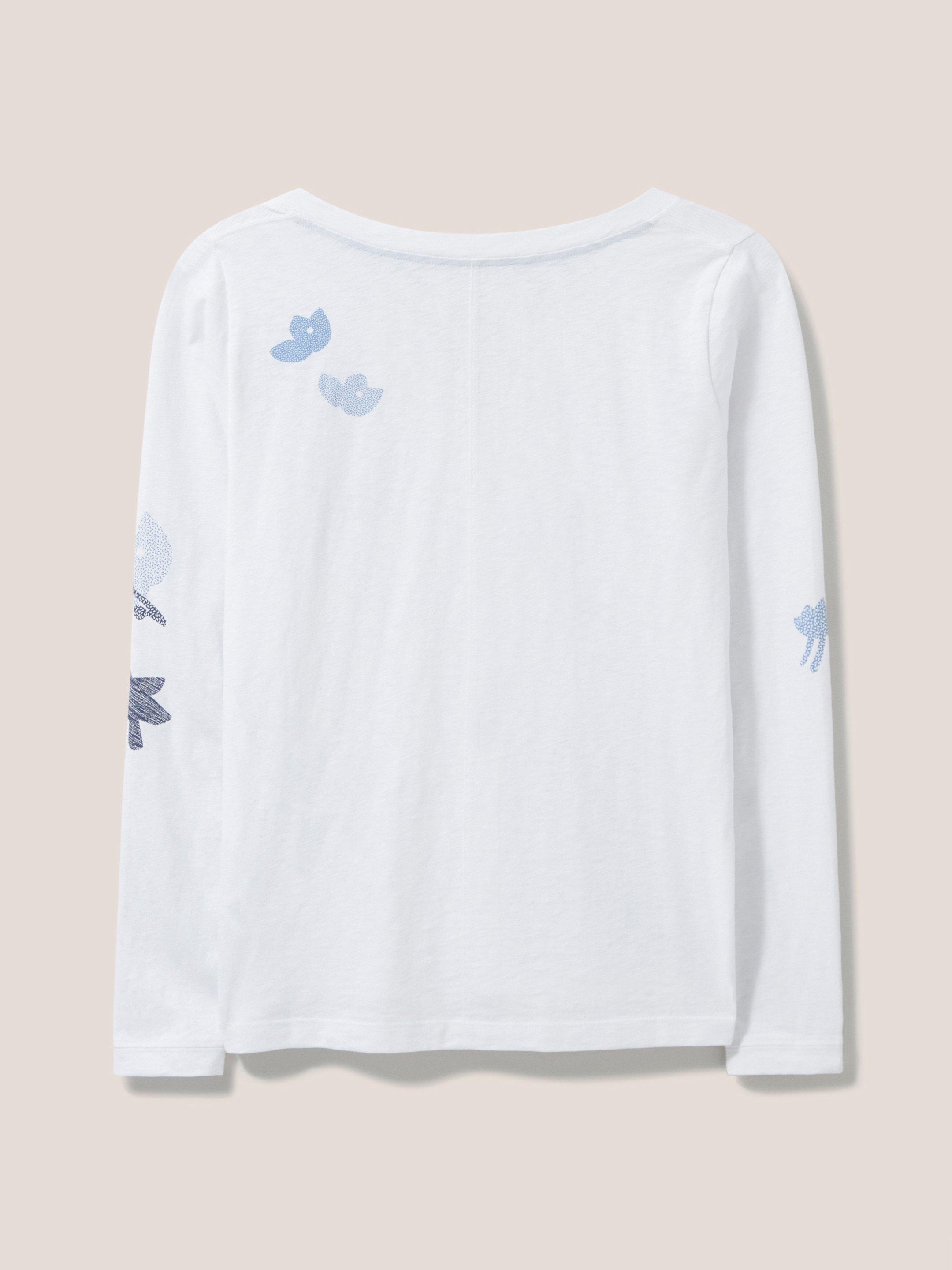 Nelly LS Tee in WHITE PR - FLAT BACK