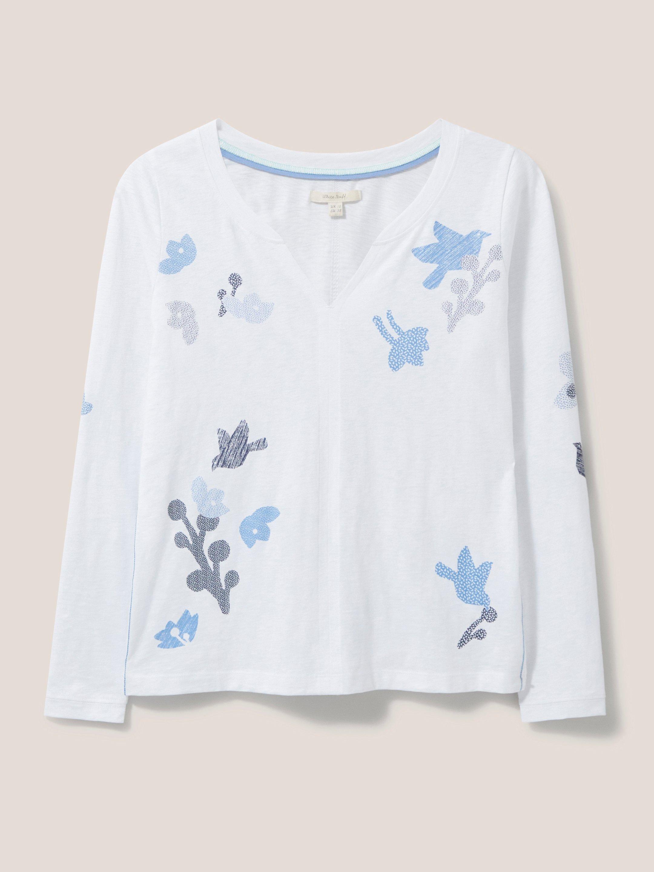 Nelly LS Tee in WHITE PR - FLAT FRONT