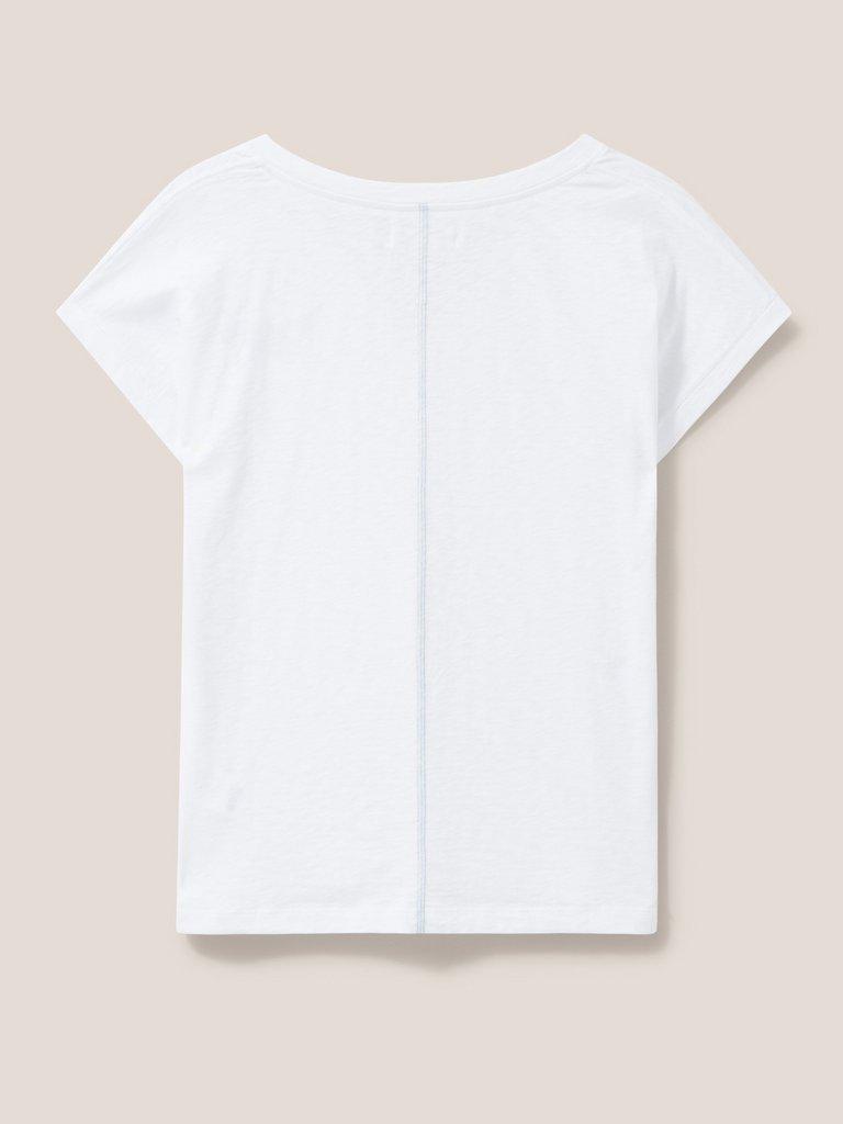 Nelly Notch Neck Tee in NATURAL WHITE