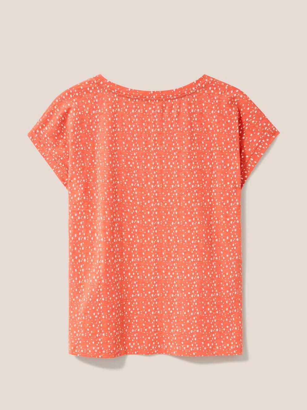 Nelly Notch Neck Tee in PINK PR - FLAT BACK