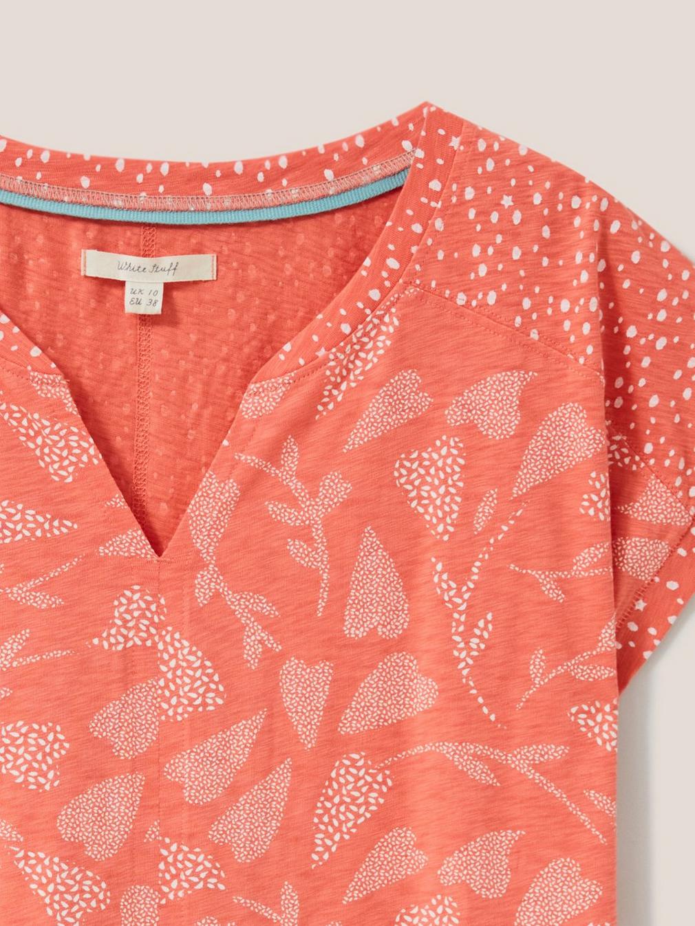 Nelly Notch Neck Tee in PINK PR - FLAT DETAIL