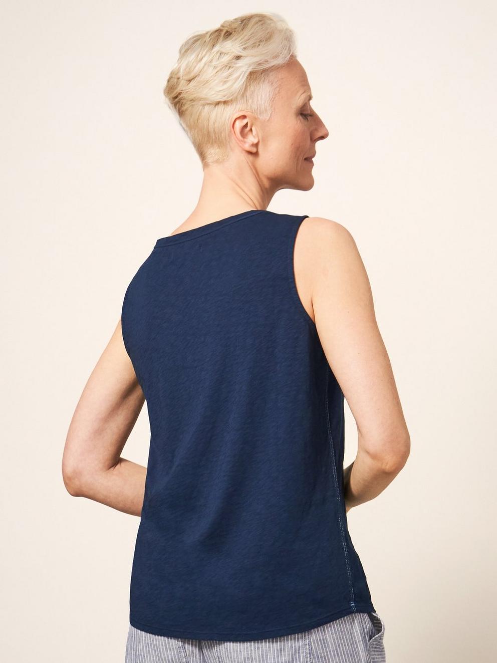 LAILA VEST in DARK NAVY - MODEL BACK