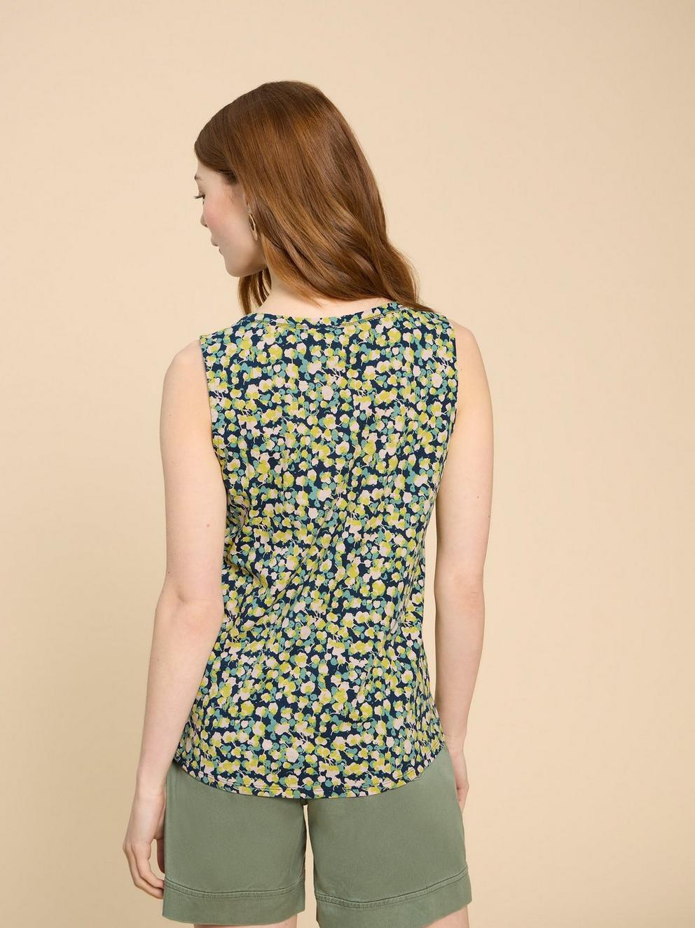 LAILA VEST in NAVY PR - MODEL BACK