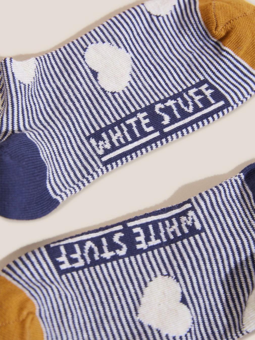 Heart Stripe Socks in BLUE MLT - FLAT DETAIL