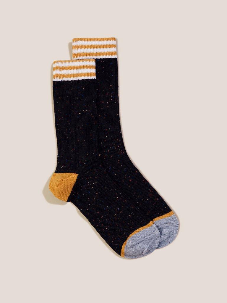 Sport Rib Boot Socks in BLACK MULTI | White Stuff