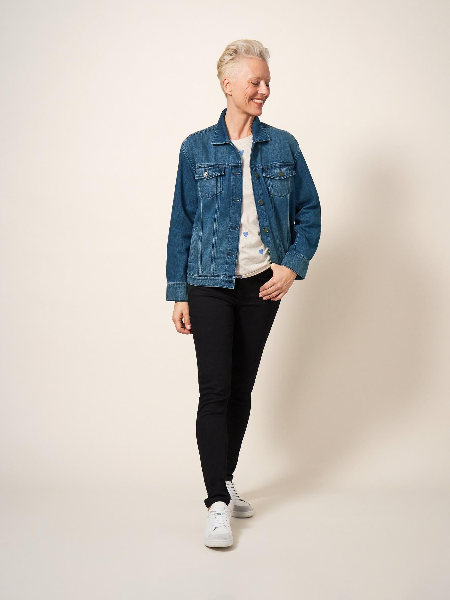 Dayton Denim Cotton Jacket in MID DENIM - LIFESTYLE