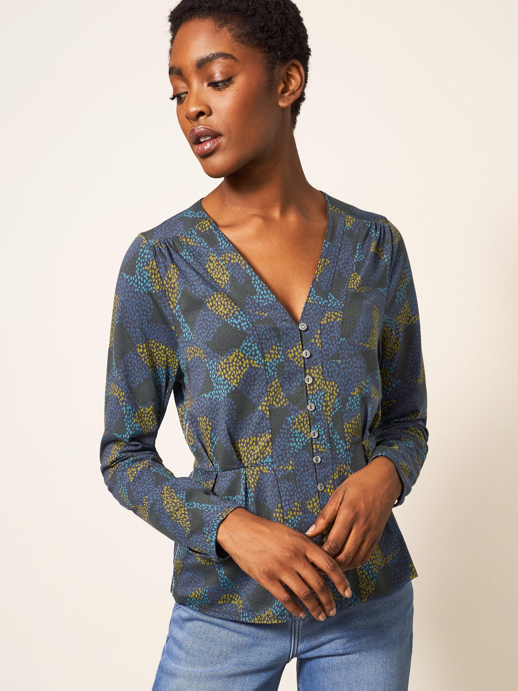 ASHLEIGH JERSEY TOP in GREEN MLT - LIFESTYLE