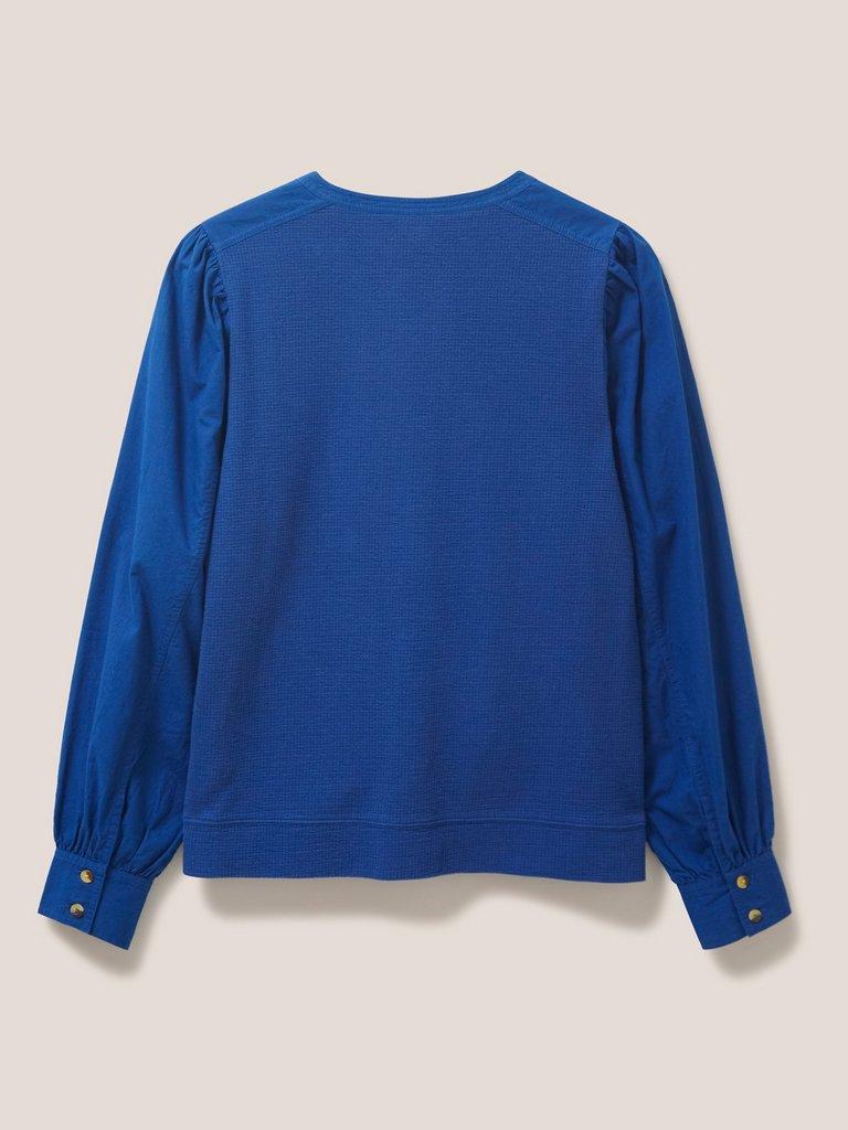 Honey Mix Media Top in MID BLUE - FLAT BACK