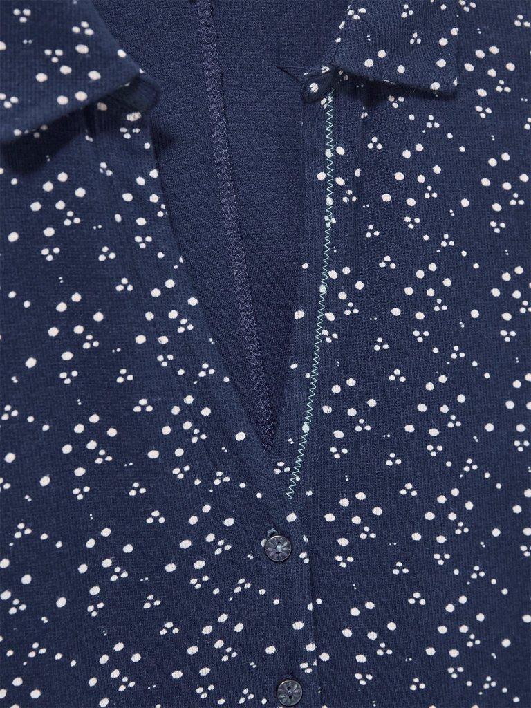 Rosie Rib Jersey Shirt in NAVY PR - FLAT DETAIL