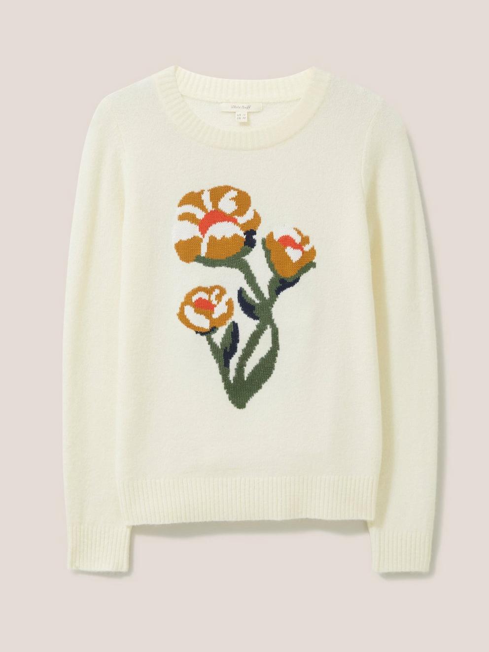 FLORRIE FLORAL JUMPER in PALE IVORY - FLAT FRONT