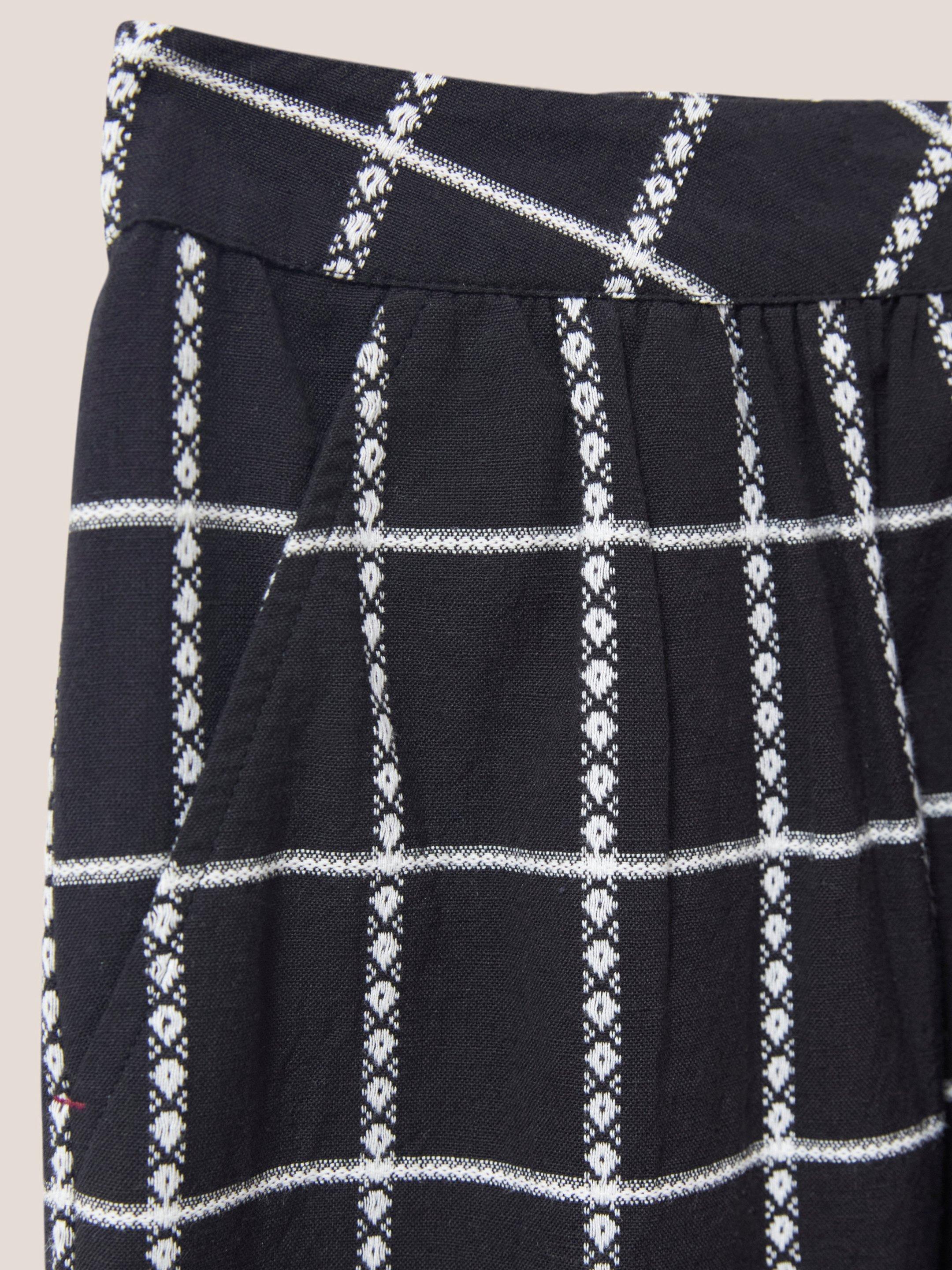 Anya Check Midi Skirt in BLK MLT - FLAT DETAIL