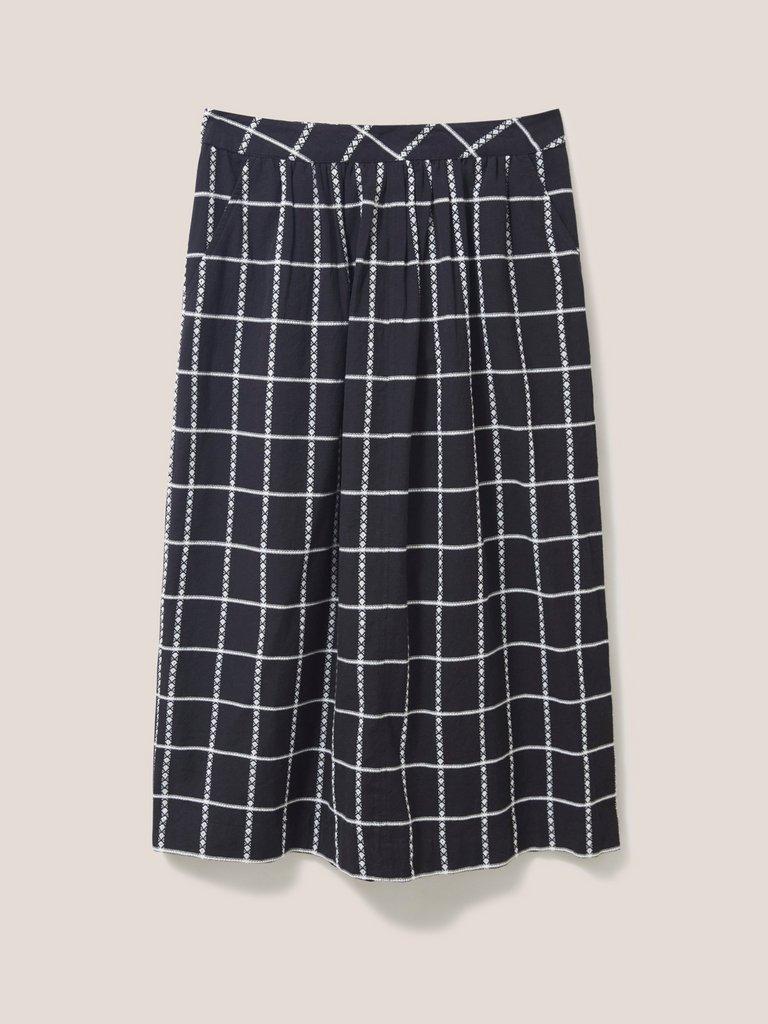 Anya Check Midi Skirt in BLK MLT - FLAT FRONT