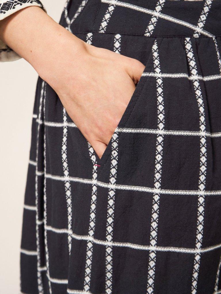 Anya Check Midi Skirt in BLK MLT - MODEL DETAIL