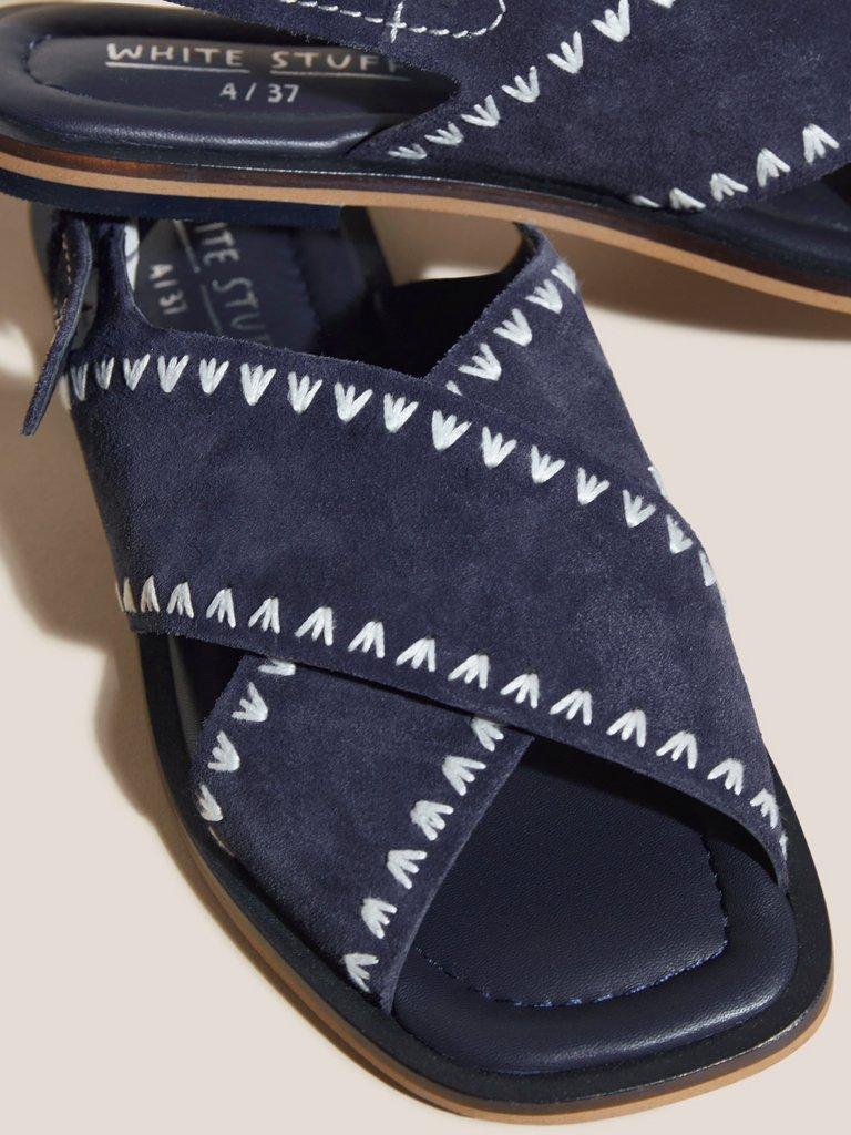 Craft Suede Sandal in DARK NAVY - FLAT BACK
