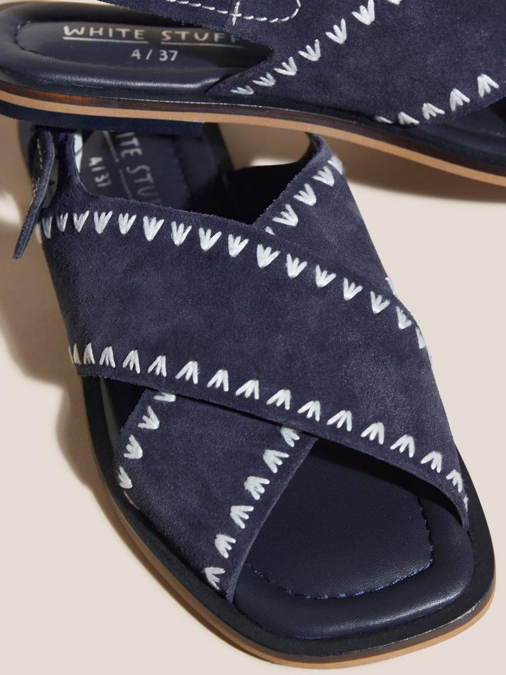 Craft Suede Sandal in DARK NAVY - FLAT BACK