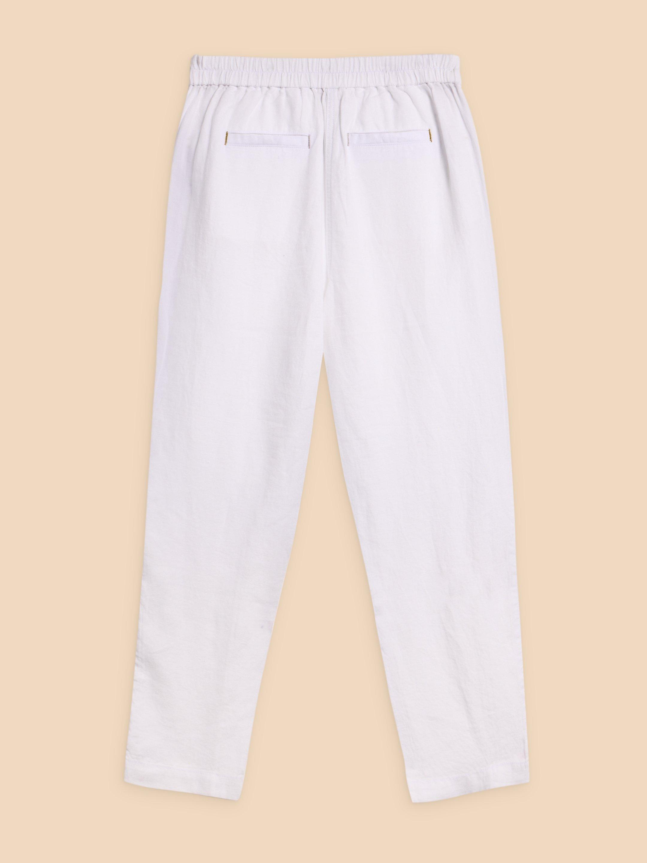 Rowena Linen Trouser in BRILLIANT WHITE | White Stuff