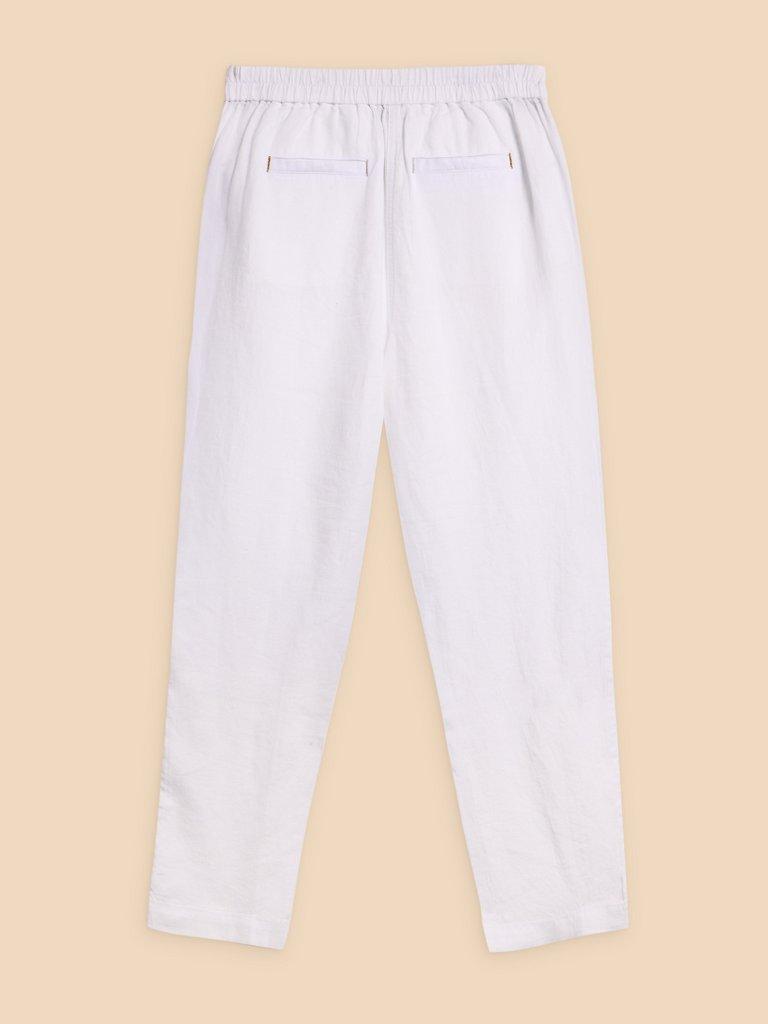 Rowena Linen Trouser in BRIL WHITE - FLAT BACK