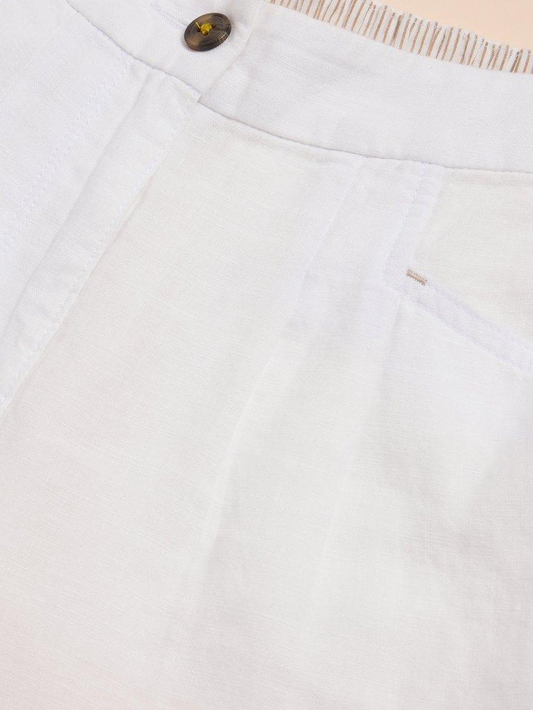 Rowena Linen Trouser in BRIL WHITE - FLAT DETAIL